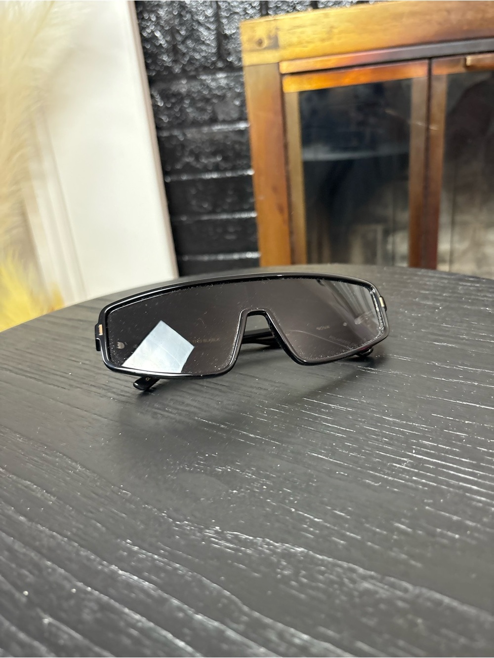 NOVA WMP Aviator Black Shield Sunglasses - Picture 6 of 6
